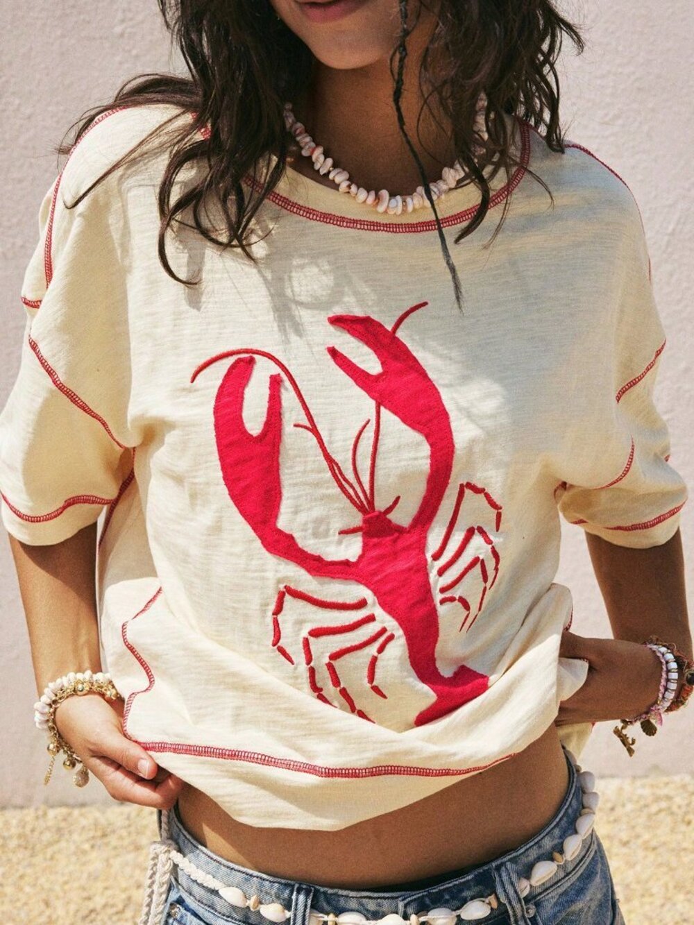 Multicolor Casual Women's Graphic Vacation T-Shirt - Picture 3 of 7